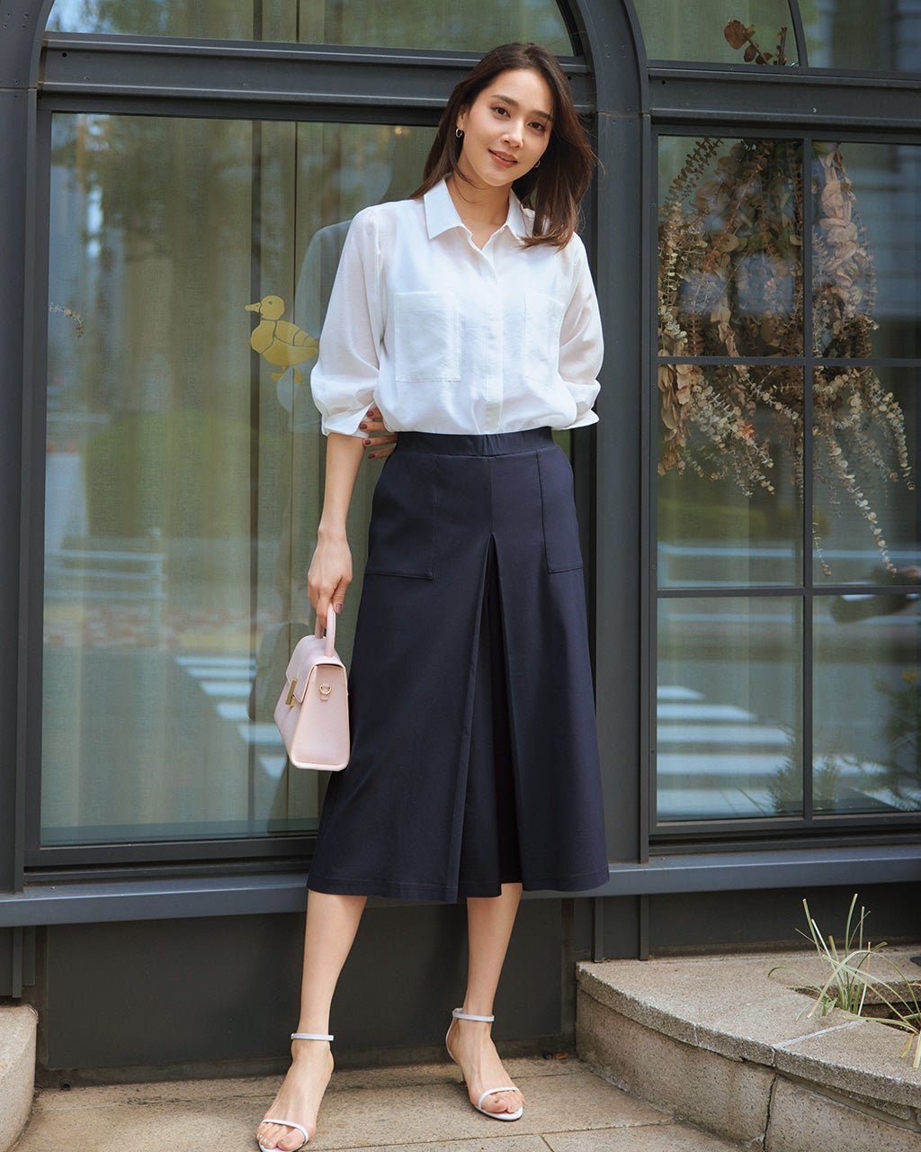 【ドゥクラッセ/DoCLASSE】のドライタッチ・スカートライクパンツ インテリア・キッズ・メンズ・レディースファッション・服の通販 founy(ファニー) 　ファッション　Fashion　レディースファッション　Fashion for Women　スカート　Skirts　ストレッチ　Stretch, Stretchy Fabric　ボックス　Boxy, Box Shape　台形　A-Line, Trapezoid Shape　夏　Summer　ミッドナイトブルー|ID: prp329100004920722 ipo3291000000036916141