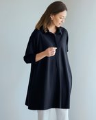 【ドゥクラッセ/DoCLASSE】のストレッチジョーゼット・ スキッパーチュニック ミッドナイトブルー|ID: prp329100004920724 ipo3291000000036916151