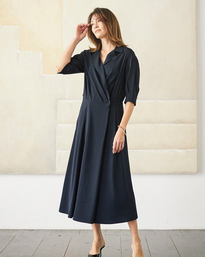 【ドゥクラッセ/DoCLASSE】のストレッチツイル・カシュクールシャツワンピース インテリア・キッズ・メンズ・レディースファッション・服の通販 founy(ファニー) https://founy.com/ ファッション Fashion レディースファッション Fashion for Women ワンピース Dresses シャツワンピース / 1枚で着映えコーデ Shirt Dresses セットアップ Set-Up, Coordinated Outfit ツイル Twist, Twisted Detail 人気 Popular, Best Seller |ID: prp329100004920727 ipo3291000000036916166