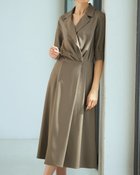 【ドゥクラッセ/DoCLASSE】のストレッチツイル・カシュクールシャツワンピース トープ|ID: prp329100004920727 ipo3291000000036916171