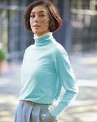 【ドゥクラッセ/DoCLASSE】のダブルタートル・ウール混シアーニット サックス|ID: prp329100004920745 ipo3291000000036916253