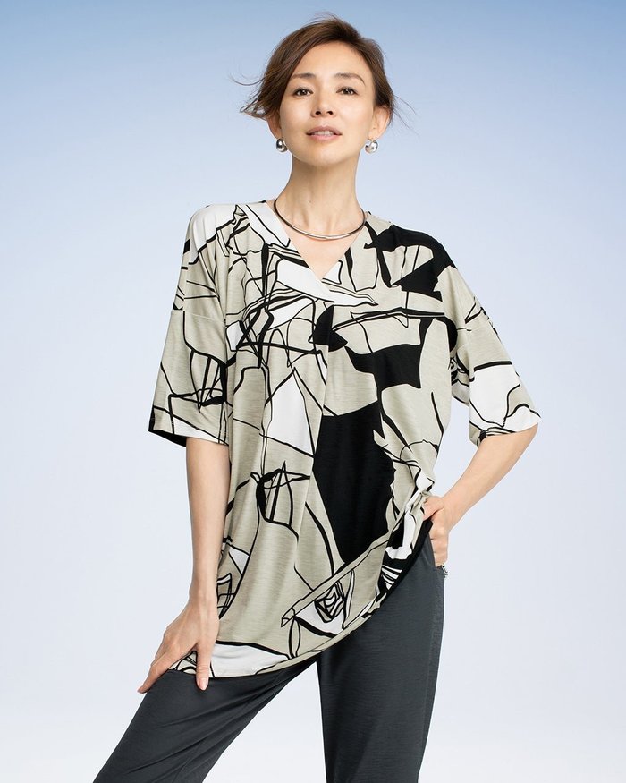 【ドゥクラッセ/DoCLASSE】のUVスラブ・フロントタックチュニック インテリア・キッズ・メンズ・レディースファッション・服の通販 founy(ファニー) https://founy.com/ ファッション Fashion レディースファッション Fashion for Women トップス・カットソー Cut & Sew Tops カットソー Cut and Sewn Top チュニック Tunic, Long Top ドレープ Drape, Draping Fabric 夏 Summer 旅行 Travel |ID: prp329100004920764 ipo3291000000036916335