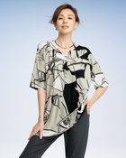 【ドゥクラッセ/DoCLASSE】のUVスラブ・フロントタックチュニック ベージュ&times;ブラック|ID: prp329100004920764 ipo3291000000036916337