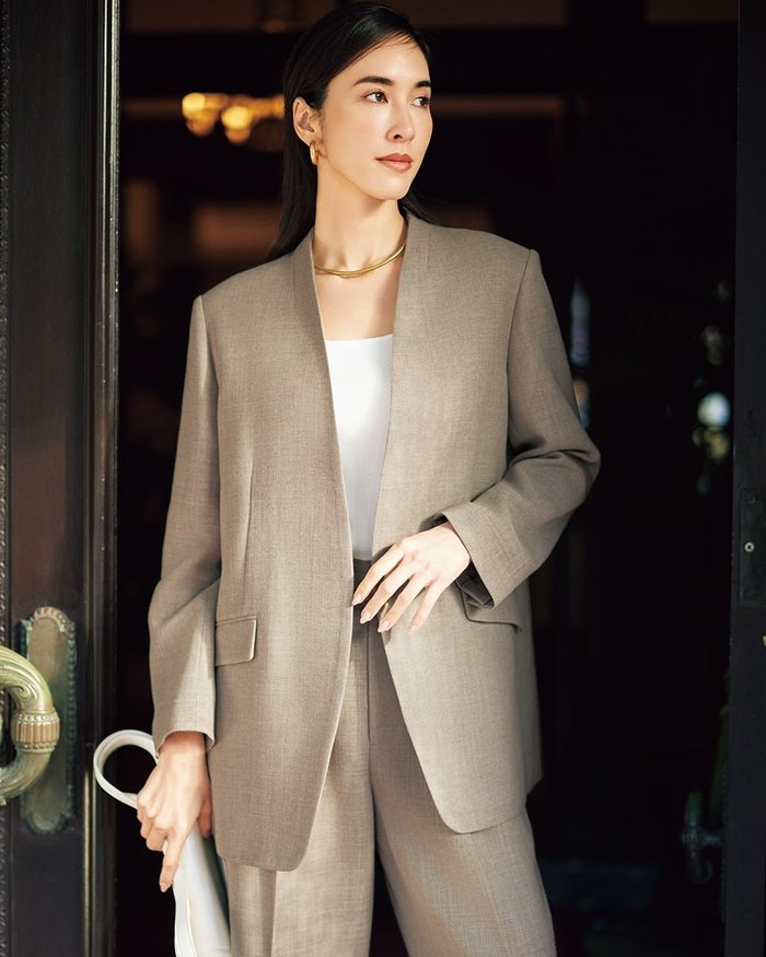 【ドゥクラッセ/DoCLASSE】のバルキーリネンタッチ・ノーカラージャケット インテリア・キッズ・メンズ・レディースファッション・服の通販 founy(ファニー) https://founy.com/ ファッション Fashion レディースファッション Fashion for Women アウター Coat / Outerwear Collection レディースジャケット・軽アウター Jackets ノーカラージャケット / シンプル上品コーデ Collarless Jackets ジャケット Jacket, Outerwear ミックス Mix, Mixed Style リネン Linen, Linen Fabric エレガント 上品 Elegant |ID: prp329100004920766 ipo3291000000037097919