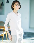 【ドゥクラッセ/DoCLASSE】の立体Vネック/8分袖・ドゥクラッセTシャツ オフホワイト|ID: prp329100004920772 ipo3291000000036916387