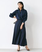 【ドゥクラッセ/DoCLASSE】のウールサキソニー・アシメプリーツスカート ネイビー|ID: prp329100004920778 ipo3291000000036916448