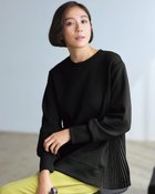 【ドゥクラッセ/DoCLASSE】のダンボールニット・サイドプリーツトップス ブラック|ID: prp329100004920791 ipo3291000000036916530