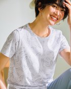 【ドゥクラッセ/DoCLASSE】の綿スラブ・総柄プリントTシャツ シルバー&times;ホワイト|ID: prp329100004920798 ipo3291000000037101973