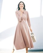 【ドゥクラッセ/DoCLASSE】のスマートツイル・ フィット&フレアワンピース ピンクグレージュ|ID: prp329100004920803 ipo3291000000037101992