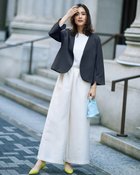 【ドゥクラッセ/DoCLASSE】のライトストレッチ・ノーカラーVジャケット ミッドナイトブルー|ID: prp329100004920822 ipo3291000000037097937