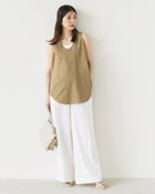 【ドゥクラッセ/DoCLASSE】の麻調スラブストレッチ・バギーワイド/71cm ホワイト|ID: prp329100004920825 ipo3291000000037256095