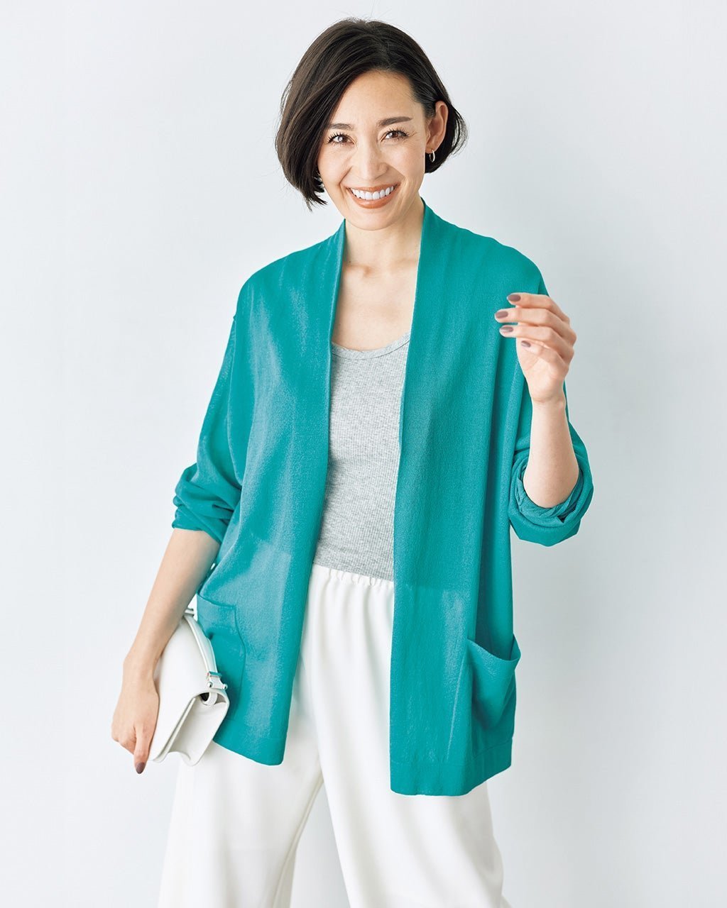 【ドゥクラッセ/DoCLASSE】のライトシアー・着流しカーディガン インテリア・キッズ・メンズ・レディースファッション・服の通販 founy(ファニー) 　ファッション　Fashion　レディースファッション　Fashion for Women　トップス・カットソー　Cut & Sew Tops　カーディガン・羽織り　Layered Style Cardigans　カーディガン　Cardigan, Knitwear　人気　Popular, Best Seller　ターコイズ|ID: prp329100004920826 ipo3291000000036916756