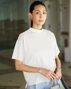 【ドゥクラッセ/DoCLASSE】のシルキーポンチ・リブモックネックT 人気、トレンドファッション・服の通販 founy(ファニー) ファッション Fashion レディースファッション Fashion for Women トップス・カットソー Cut & Sew Tops シャツ・ブラウス・オフィスカジュアル Elegant Blouses & Button-Ups ロングTシャツ・Tシャツ Longline T-Shirts & Tees カットソー・ベーシックTシャツ Cut-and-Sewn Tops / Stretch Tees & Basics なめらか Smooth, Silky Texture インナー Innerwear カットソー Cut and Sewn Top ハイネック High Neck, Mock Neck フォルム Silhouette, Form 半袖 Short Sleeve, Half Sleeve 夏 Summer thumbnail ホワイト|ID: prp329100004920827 ipo3291000000036916761