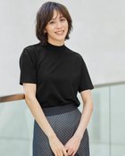 【ドゥクラッセ/DoCLASSE】のシルキーポンチ・リブモックネックT 人気、トレンドファッション・服の通販 founy(ファニー) ファッション Fashion レディースファッション Fashion for Women トップス・カットソー Cut & Sew Tops シャツ・ブラウス・オフィスカジュアル Elegant Blouses & Button-Ups ロングTシャツ・Tシャツ Longline T-Shirts & Tees カットソー・ベーシックTシャツ Cut-and-Sewn Tops / Stretch Tees & Basics なめらか Smooth, Silky Texture インナー Innerwear カットソー Cut and Sewn Top ハイネック High Neck, Mock Neck フォルム Silhouette, Form 半袖 Short Sleeve, Half Sleeve 夏 Summer thumbnail ブラック|ID: prp329100004920827 ipo3291000000036916766