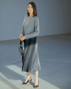 【ドゥクラッセ/DoCLASSE】のカットジョーゼット・サイドプリーツワンピース グレーブルー|ID: prp329100004920853 ipo3291000000037235139