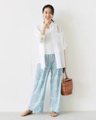 【ドゥクラッセ/DoCLASSE】のUVスラブ・セミワイドパンツ/柄 63cm 人気、トレンドファッション・服の通販 founy(ファニー) ファッション Fashion レディースファッション Fashion for Women パンツ Pants & Trousers thumbnail サックス・パターン|ID: prp329100004920858 ipo3291000000036917002