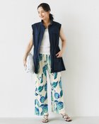 【ドゥクラッセ/DoCLASSE】のUVスラブ・セミワイドパンツ/柄 63cm 人気、トレンドファッション・服の通販 founy(ファニー) ファッション Fashion レディースファッション Fashion for Women パンツ Pants & Trousers thumbnail ベージュ&times;ブルー|ID: prp329100004920858 ipo3291000000036917003