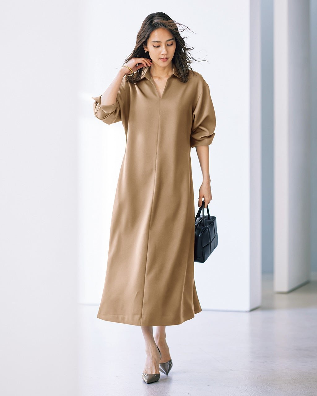 【ドゥクラッセ/DoCLASSE】のとろみサキソニー・スキッパー2WAYワンピース 人気、トレンドファッション・服の通販 founy(ファニー) 　ファッション　Fashion　レディースファッション　Fashion for Women　ワンピース　Dresses　とろみ　Fluid, Flowy Fabric　スキッパー　Skipper, Open Collar　ビジネス 仕事 通勤　Business / Work / Commuting　 other-1|ID: prp329100004920860 ipo3291000000036917012