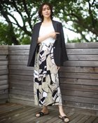 【ドゥクラッセ/DoCLASSE】のUVスラブ・ラップパンツ ベージュ&times;ブラック|ID: prp329100004920861 ipo3291000000036917022