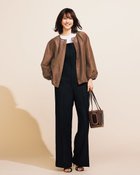 【ドゥクラッセ/DoCLASSE】のシアーオーガンジー・ギャザーブルゾン ブラウン|ID: prp329100004920865 ipo3291000000036917051