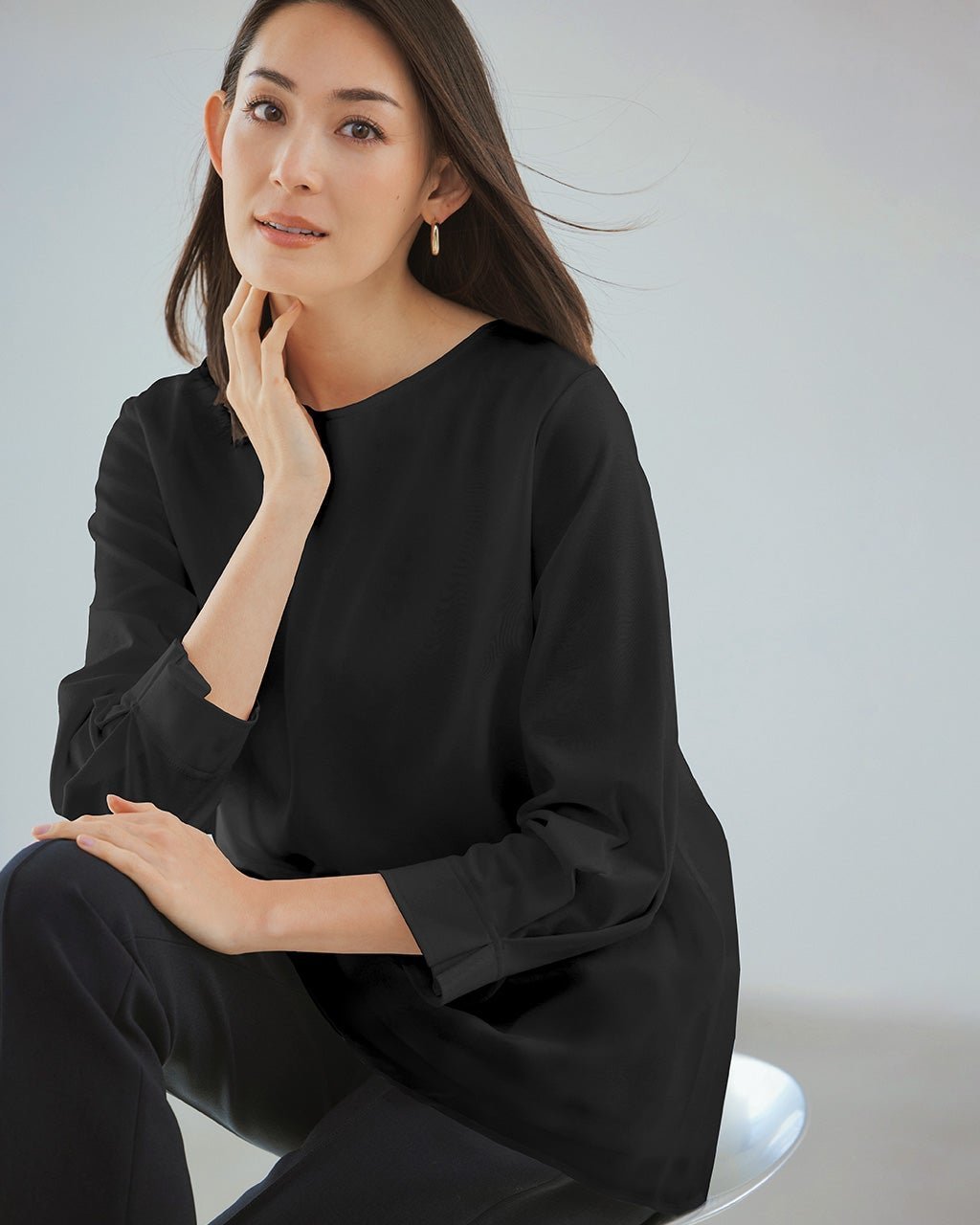 【ドゥクラッセ/DoCLASSE】の超長綿・異素材レイヤードブラウス 人気、トレンドファッション・服の通販 founy(ファニー) 　ファッション　Fashion　レディースファッション　Fashion for Women　トップス・カットソー　Cut & Sew Tops　シャツ・ブラウス・オフィスカジュアル　Elegant Blouses & Button-Ups　ロングTシャツ・Tシャツ　Longline T-Shirts & Tees　カットソー・ベーシックTシャツ　Cut-and-Sewn Tops / Stretch Tees & Basics　カットソー　Cut and Sewn Top　シフォン　Chiffon, Lightweight Fabric　チェック　Check, Plaid, Tartan　プレミアム　Premium, High-End　 other-1|ID: prp329100004920866 ipo3291000000036917054