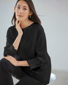 【ドゥクラッセ/DoCLASSE】の超長綿・異素材レイヤードブラウス 人気、トレンドファッション・服の通販 founy(ファニー) ファッション Fashion レディースファッション Fashion for Women トップス・カットソー Cut & Sew Tops シャツ・ブラウス・オフィスカジュアル Elegant Blouses & Button-Ups ロングTシャツ・Tシャツ Longline T-Shirts & Tees カットソー・ベーシックTシャツ Cut-and-Sewn Tops / Stretch Tees & Basics カットソー Cut and Sewn Top シフォン Chiffon, Lightweight Fabric チェック Check, Plaid, Tartan プレミアム Premium, High-End thumbnail ブラック|ID: prp329100004920866 ipo3291000000036917056