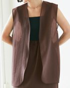 【ドゥクラッセ/DoCLASSE】のオクタシアークロス・羽織りジレ 人気、トレンドファッション・服の通販 founy(ファニー) ファッション Fashion レディースファッション Fashion for Women アウター Coat / Outerwear Collection レディースジャケット・軽アウター Jackets エレガント 上品 Elegant シアー Sheer, See-Through シルク Silk, 100% Silk ジャケット Jacket, Outerwear フォルム Silhouette, Form ベスト Vest, Waistcoat 吸水 Absorbent, Quick-Dry 夏 Summer thumbnail ブラウン|ID: prp329100004920872 ipo3291000000036917089