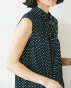 【ドゥクラッセ/DoCLASSE】の二重織り・ドットボウタイブラウス ブラック|ID: prp329100004920914 ipo3291000000037102071