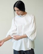 【ドゥクラッセ/DoCLASSE】の高密度タイプライター・パフ袖ブラウス ホワイト|ID:prp329100004920921