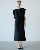 【ドゥクラッセ/DoCLASSE】のシルキーダブルフェイス・フレンチタイトドレス ブラック|ID:prp329100004920949