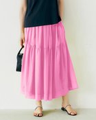 【ドゥクラッセ/DoCLASSE】のシルクコットン・ティアードスカート ピンク|ID: prp329100004920955 ipo3291000000036917492