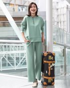 【ドゥクラッセ/DoCLASSE】のライトダンボールニット・セミワイドパンツ ダスティーブルー|ID: prp329100004920962 ipo3291000000036917535