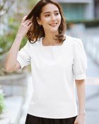 【ドゥクラッセ/DoCLASSE】のスクエアネック・パフ袖/スーピマ・ドゥクラッセTシャツ ホワイト|ID: prp329100004920972 ipo3291000000037102104
