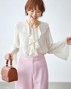 【ドゥクラッセ/DoCLASSE】のシアーシフォン・ラッフルフリルブラウス 人気、トレンドファッション・服の通販 founy(ファニー) ファッション Fashion レディースファッション Fashion for Women トップス・カットソー Cut & Sew Tops シャツ・ブラウス・オフィスカジュアル Elegant Blouses & Button-Ups インナー Innerwear ジャケット Jacket, Outerwear スリーブ Sleeve, Long Sleeve / Short Sleeve フリル Frill, Ruffle 今季 This Season, Current Season thumbnail ホワイト|ID: prp329100004920974 ipo3291000000036917638