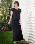 【ドゥクラッセ/DoCLASSE】のレーシーニット・フレアスカート ミッドナイトブルー|ID: prp329100004920976 ipo3291000000036917659