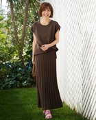 【ドゥクラッセ/DoCLASSE】のレーシーニット・フレアスカート ブラウン|ID: prp329100004920976 ipo3291000000036917662