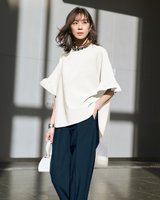 【ドゥクラッセ/DoCLASSE】のイージージョーゼット・袖フリルブラウス 人気、トレンドファッション・服の通販 founy(ファニー) ファッション Fashion レディースファッション Fashion for Women トップス・カットソー Cut & Sew Tops シャツ・ブラウス・オフィスカジュアル Elegant Blouses & Button-Ups ジョーゼット Georgette, Semi-Sheer Fabric ストレッチ Stretch, Stretchy Fabric フェミニン Feminine, Girly フリル Frill, Ruffle ラウンド Round, Round Neck ラッフル Ruffle, Frill ワイド Wide, Wide Fit |ID:prp329100004920980