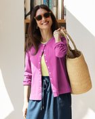 【ドゥクラッセ/DoCLASSE】の高密度シルコットン・スナップカーディガン 人気、トレンドファッション・服の通販 founy(ファニー) ファッション Fashion レディースファッション Fashion for Women トップス・カットソー Cut & Sew Tops カーディガン・羽織り Layered Style Cardigans カットソー Cut and Sewn Top コンパクト Compact, Small Size シルケット Silket, Silky Cotton セットアップ Set-Up, Coordinated Outfit ドット Polka Dot, Dot Pattern バランス Balance, Style Balance フロント Front, Front Design 羽織 Haori, Light Jacket thumbnail ピンク|ID: prp329100004920984 ipo3291000000036917734