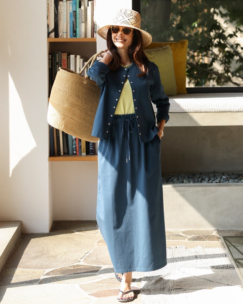 【ドゥクラッセ/DoCLASSE】の高密度シルコットン・スナップカーディガン インテリア・キッズ・メンズ・レディースファッション・服の通販 founy(ファニー) 　ファッション　Fashion　レディースファッション　Fashion for Women　トップス・カットソー　Cut & Sew Tops　カーディガン・羽織り　Layered Style Cardigans　カットソー　Cut and Sewn Top　コンパクト　Compact, Small Size　シルケット　Silket, Silky Cotton　セットアップ　Set-Up, Coordinated Outfit　ドット　Polka Dot, Dot Pattern　バランス　Balance, Style Balance　フロント　Front, Front Design　羽織　Haori, Light Jacket　ダークピーコック|ID: prp329100004920984 ipo3291000000036917736