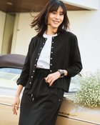 【ドゥクラッセ/DoCLASSE】の高密度シルコットン・スナップカーディガン ブラック|ID: prp329100004920984 ipo3291000000037098015