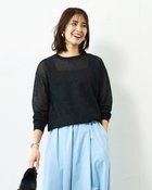 【ドゥクラッセ/DoCLASSE】のスパークリングニット・クルートップス 人気、トレンドファッション・服の通販 founy(ファニー) ファッション Fashion レディースファッション Fashion for Women トップス・カットソー Cut & Sew Tops ニット Knit Tops & Sweaters シアー Sheer, See-Through シンプル Simple, Minimal セーター Sweater, Knitwear フォルム Silhouette, Form メッシュ Mesh, Net Fabric エレガント 上品 Elegant 人気 Popular, Best Seller thumbnail ブラック|ID: prp329100004920988 ipo3291000000036917763