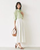 【ドゥクラッセ/DoCLASSE】のカットジャカード・タックフレアスカート オフホワイト|ID: prp329100004920991 ipo3291000000036917778