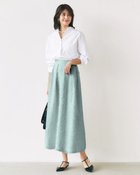 【ドゥクラッセ/DoCLASSE】のカットジャカード・タックフレアスカート ダスティーブルー|ID: prp329100004920991 ipo3291000000036917780