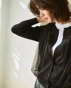 【ドゥクラッセ/DoCLASSE】のチュールコンビニット・クルーカーディガン ブラック|ID:prp329100004920995