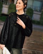 【ドゥクラッセ/DoCLASSE】のカットジャカード・プルオーバーブラウス ブラック|ID: prp329100004925758 ipo3291000000037093973