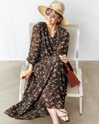 【ドゥクラッセ/DoCLASSE】のホースプリント・シフォンドレス ブラウンパターン|ID: prp329100004925804 ipo3291000000036962912