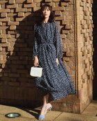 【ドゥクラッセ/DoCLASSE】のシアーシフォン・ギャザーベルトワンピース ネイビーパターン|ID: prp329100004925810 ipo3291000000037024096