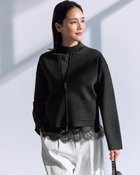 【ドゥクラッセ/DoCLASSE】のミラノリブ・ノーカラージップブルゾン ブラック|ID: prp329100004925824 ipo3291000000036962947