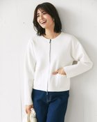 【ドゥクラッセ/DoCLASSE】のミラノリブ・ノーカラージップブルゾン ホワイト|ID: prp329100004925824 ipo3291000000036962951