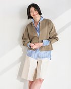 【ドゥクラッセ/DoCLASSE】のミラノリブ・ノーカラージップブルゾン グレーベージュ|ID: prp329100004925824 ipo3291000000036962956